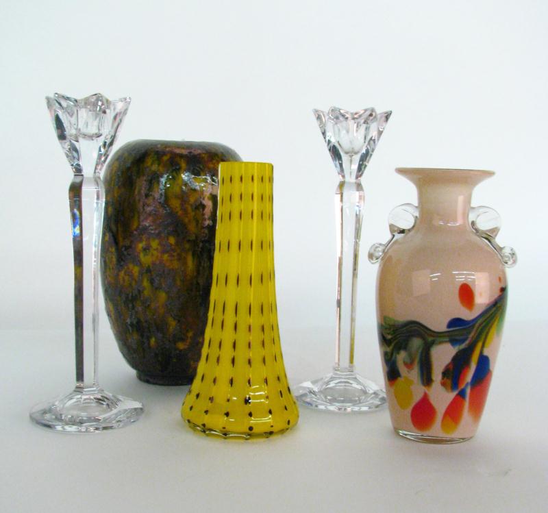 Appraisal: Group of Art Glass Crystal including a pair of ''