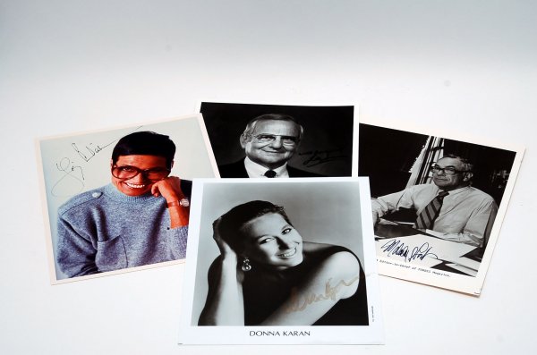 Appraisal: Lot of four entreprenurial autographs Includes glossy x black and