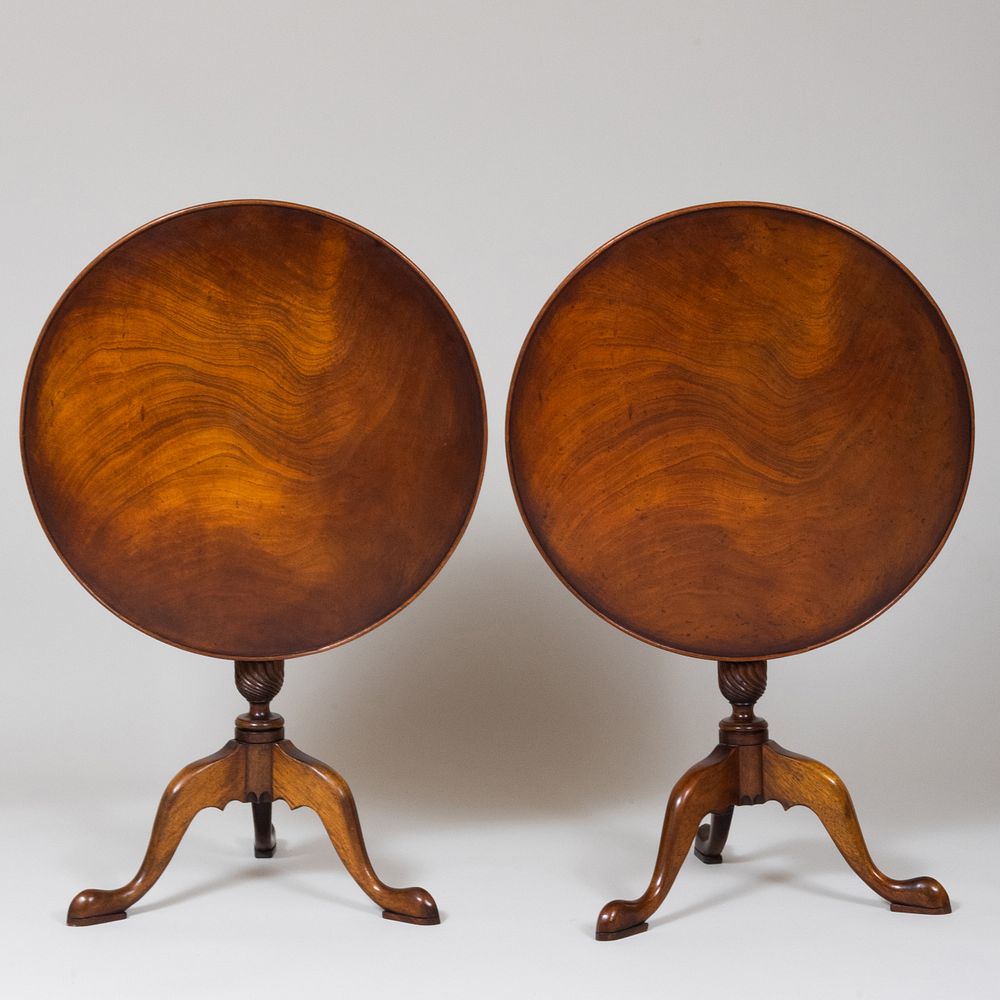 Appraisal: Pair of Federal Style Tilt-Top Tripod Tables of Recent Manufacture