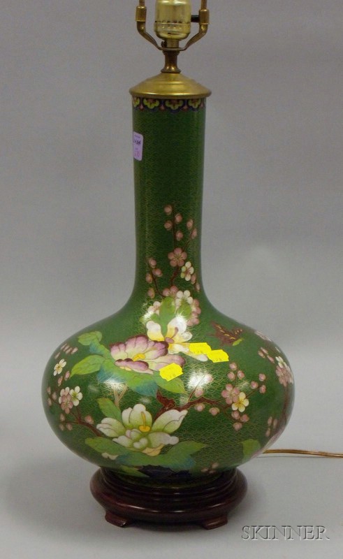 Appraisal: Asian Cloisonne Bottle-form Table Lamp