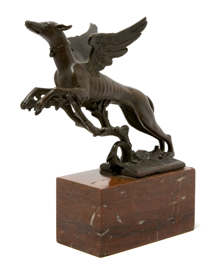 Appraisal: Italian Bronze Figure of a Winged Hound Estimate -