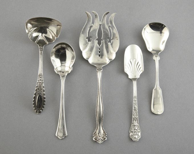 Appraisal: Diverse Five-Piece Collection of American Sterling Silver comprised of an