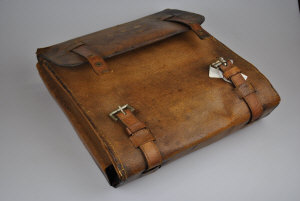 Appraisal: Leather Asprey's gentleman's vanity case with silver topped jars tortoiseshell-mounted