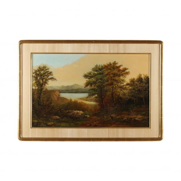 Appraisal: HUDSON RIVER SCHOOL LANDSCAPE TH CENTURY Oil on canvas lined