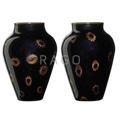 Appraisal: GIUSEPPE BAROVIER - ARTISTI BAROVIER Two glass vases with murrines