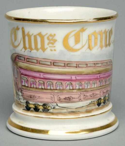 Appraisal: Passenger Car Shaving Mug Gilt name Chaz Cone Beautiful detailed