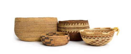 Appraisal: Sale Lot Four California Baskets Height of largest x diameter