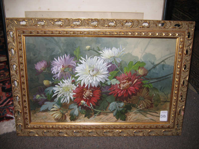 Appraisal: A CONNELLY BRITISH EARLY TH CENTURY Chrysanthemums watercolor signed and