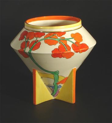 Appraisal: Orange Bridgewater' a rare Clarice Cliff Bizarre vase painted in