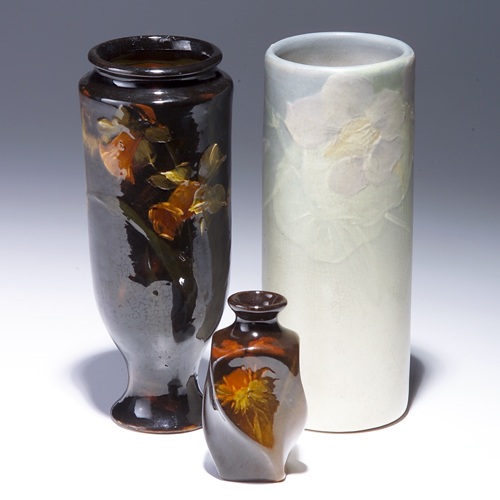 Appraisal: Three Zanesville pieces to include an OWENS Utopian twisted vase