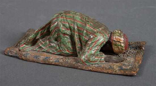 Appraisal: Adolph Bergman cold painted bronze of an Arab on a