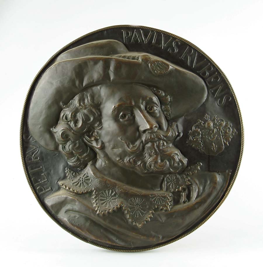 Appraisal: INTERESTING BRASS BARREL TOP Relief decorated with a William Shakespeare