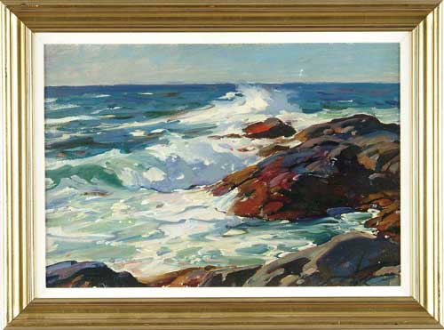 Appraisal: ALDRO THOMPSON HIBBARD American - POUNDING SURF Oil on canvasboard