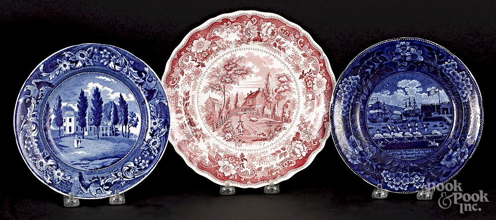 Appraisal: Three Historical Staffordshire plates Exclusive on Bidsquare Three Historical Staffordshire