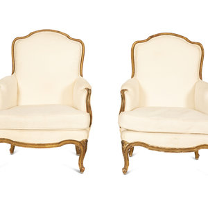 Appraisal: A Pair of Louis XV Style Giltwood Berg res th