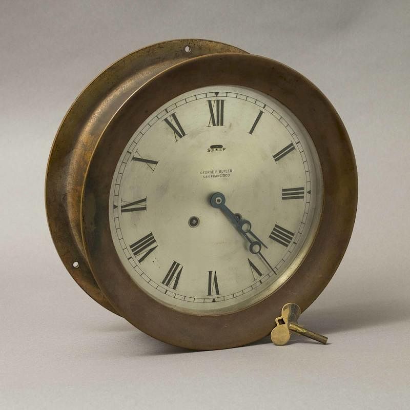 Appraisal: Chelsea Ship's Clock retailed by George Butler Brass Chelsea ship's