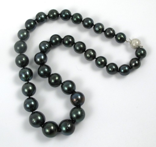 Appraisal: PRINCESS LENGTH TAHITIAN PEARL NECKLACE graduated single strand pearl necklace