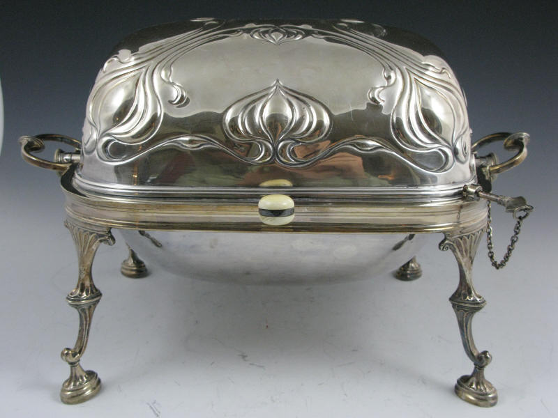 Appraisal: Art Nouveau Silverplate Breakfast Server early th c English silverplate