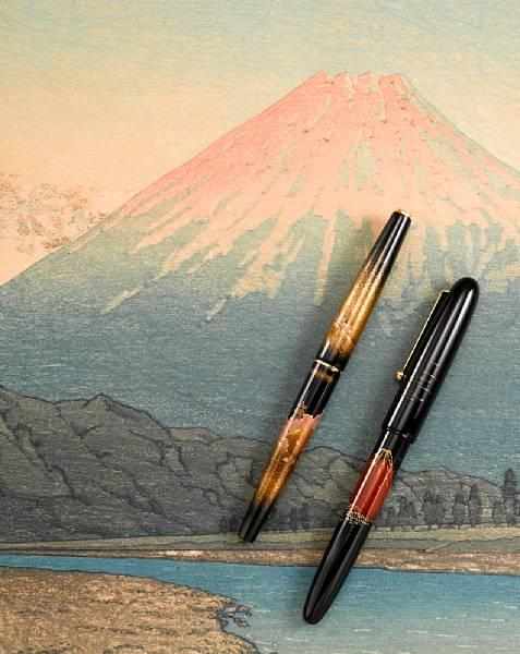 Appraisal: NAMIKI Pilot-Namiki Maki-e Hillside Pavillion Fountain Pen In proud silhouette