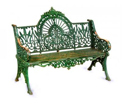 Appraisal: A COALBROOKDALE STYLE CAST IRON GARDEN SEAT early th century