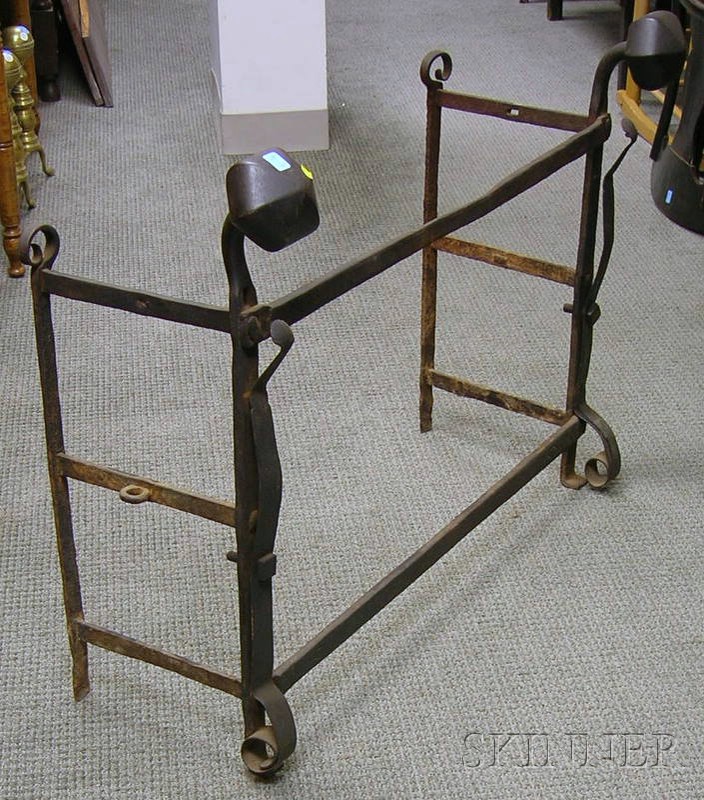 Appraisal: Wrought Iron Fireplace Surround ht wd dp in