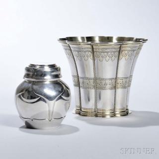 Appraisal: Two Pieces of Danish Sterling Silver Tableware th century a