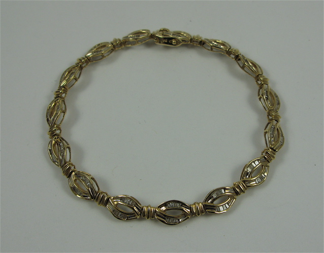 Appraisal: DIAMOND AND K GOLD BRACELET - in length and set