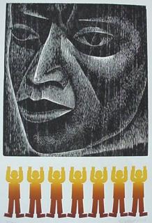 Appraisal: Elizabeth Catlett woodcut Elizabeth Catlett American - - ''Man''- woodcut