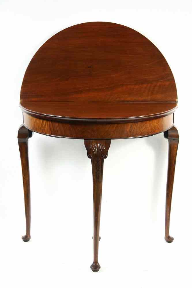 Appraisal: GAME TABLE - Bench made Queen Anne Style Demi-Lune Game