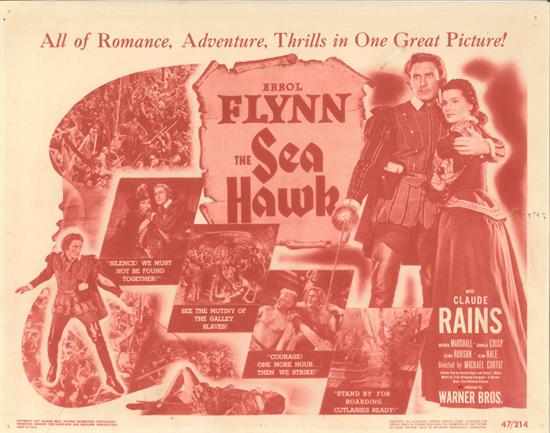 Appraisal: Sea Hawk Warner Bros set of re-issue lobby cards and