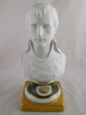 Appraisal: A ceramic parianware bust of Napoleon on green and gilt