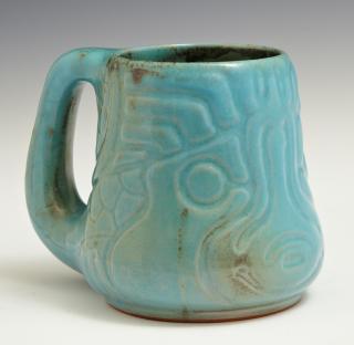 Appraisal: A Shearwater Art Pottery Relief Fish Mug c designed by