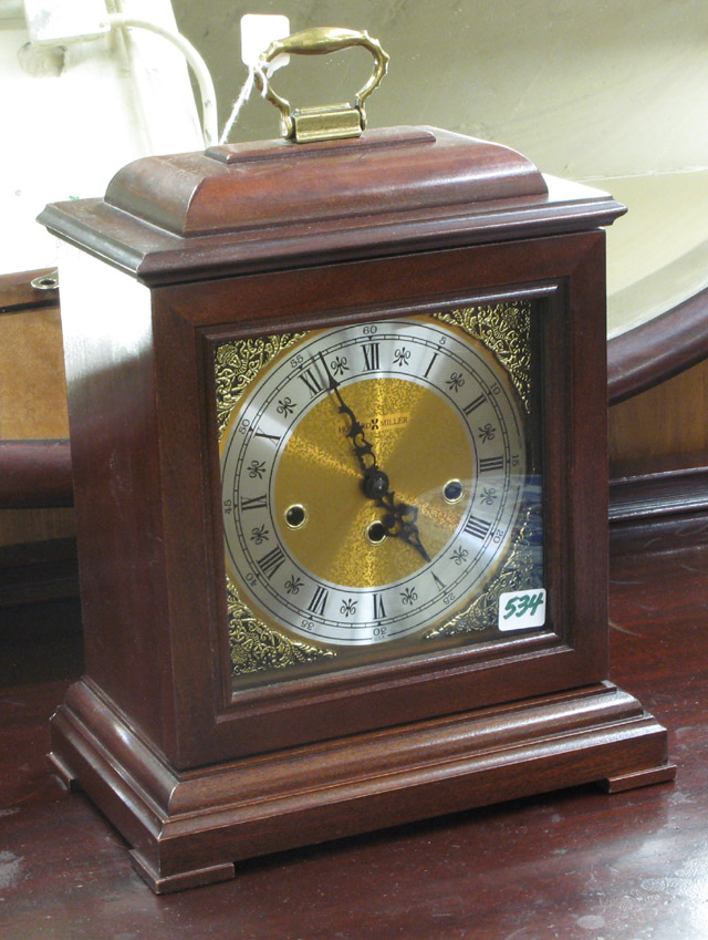 Appraisal: MAHOGANY BRACKET CLOCK Howard Miller Clock Co Lynton model -