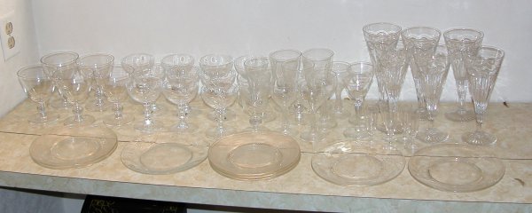 Appraisal: Title Assorted lot of Glassware including glass plates cocktail glasses