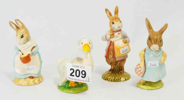 Appraisal: Beswick Beatrix Potter Figures Rebecca Puddle Duck Mrs Rabbit Cooking