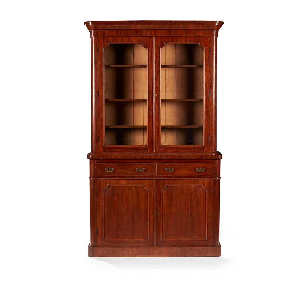 Appraisal: VICTORIAN MAHOGANY BOOKCASE CABINET TH CENTURY the glazed top with