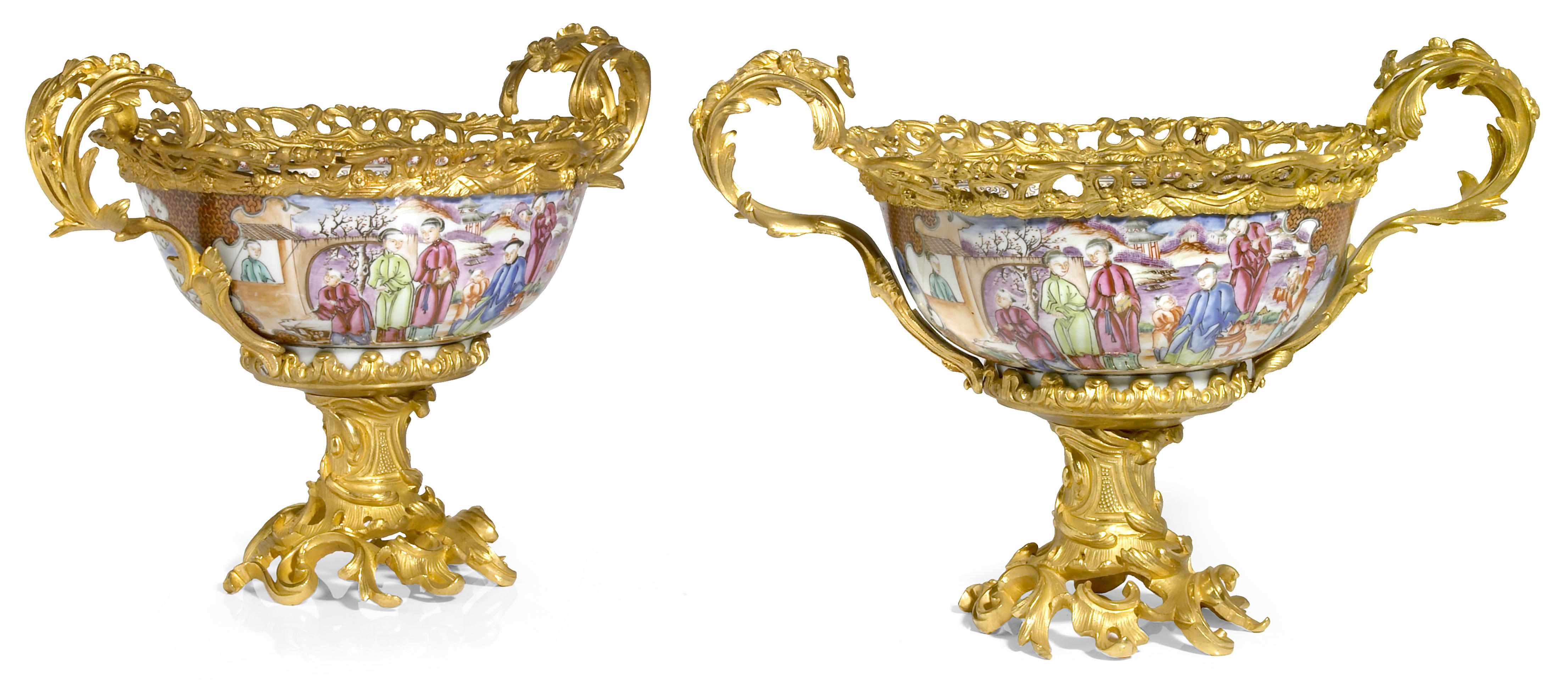 Appraisal: A pair of Chinese Export porcelain and French gilt bronze