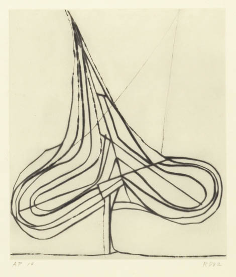 Appraisal: RICHARD DIEBENKORN Spade Drypoint on hand made wove paper x