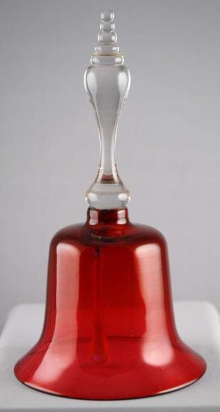 Appraisal: Small Cranberry Glass Wedding Bell Description Circa Condition Excellent Size