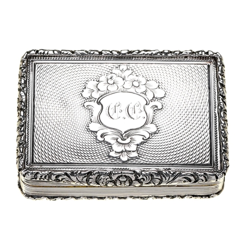 Appraisal: A Victorian silver vinaigrette with unusual grille engine turned within