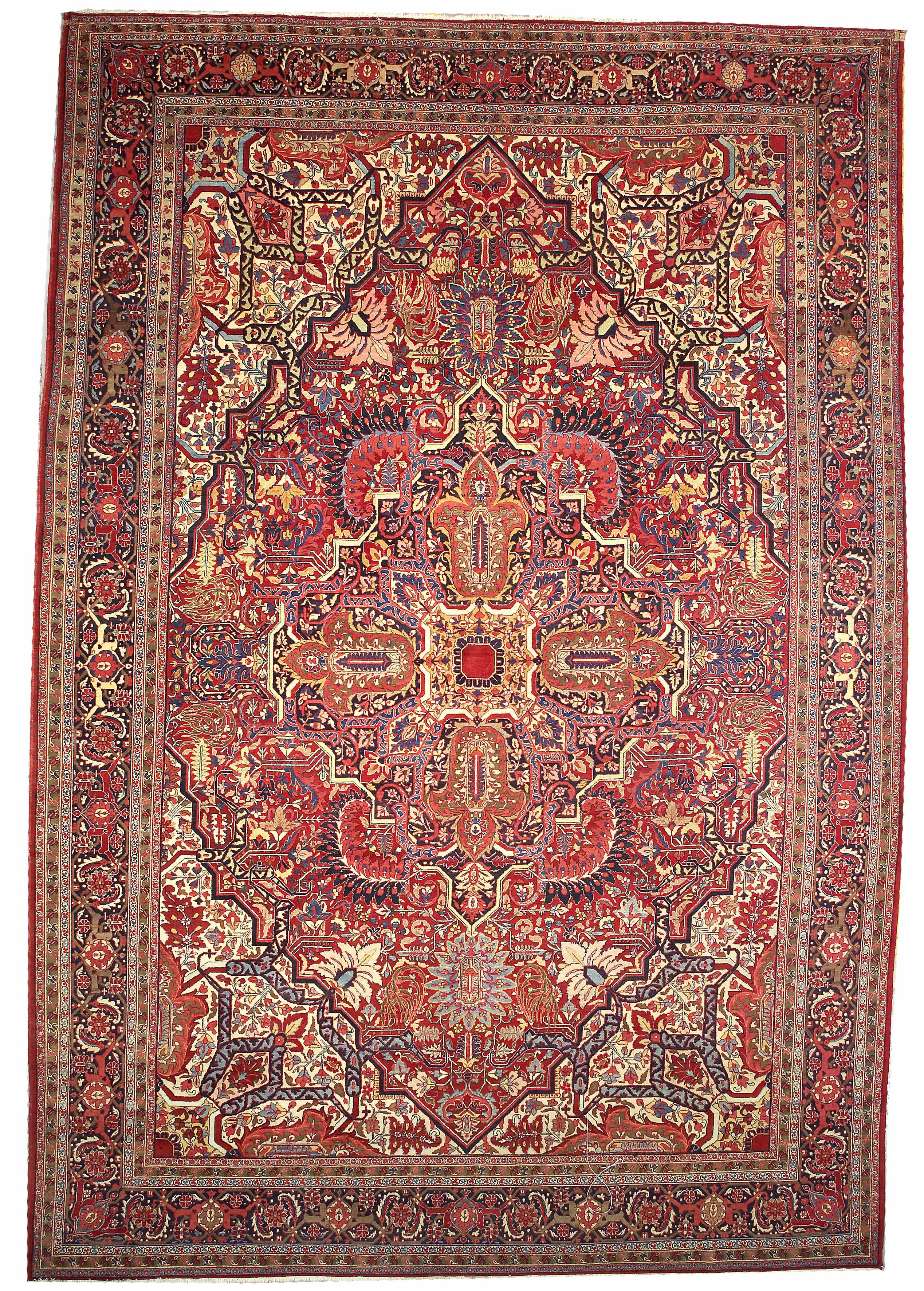 Appraisal: A Heriz carpet Northwest Persialate th centurysize approximately ft x