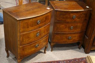 Appraisal: Pair of French demilune commodes Pair of French demilune commodes