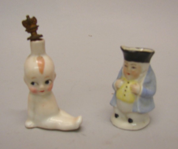 Appraisal: Lot German toby jug German china Kewpie type perfume bottle