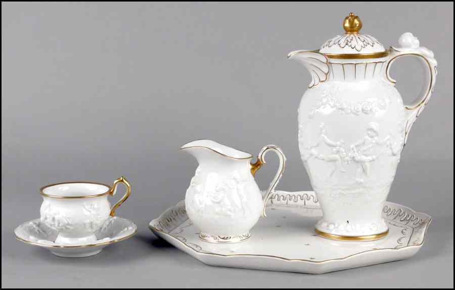 Appraisal: CAPODIMONTE PORCELAIN THREE PIECE COFFEE SERVICE Comprised of a coffee