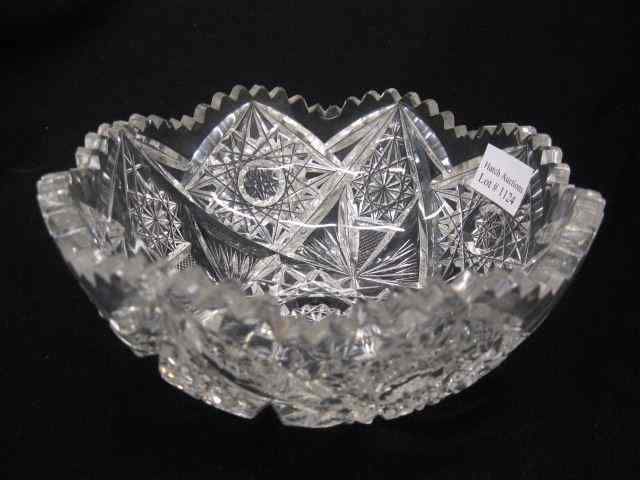 Appraisal: Cut Glass Bowl elaborate starburst decor ''