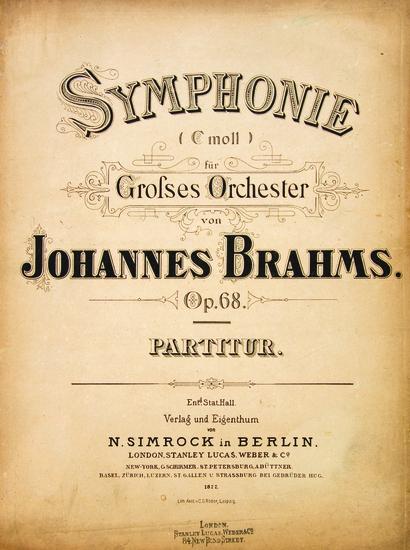 Appraisal: BRAHMS Johannes - Symphonie C moll f r Grosses Orchester