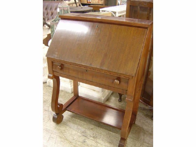 Appraisal: MAHOGANY DROP FRONT DESK