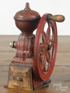 Appraisal: National cast iron coffee mill th c '' h Provenance