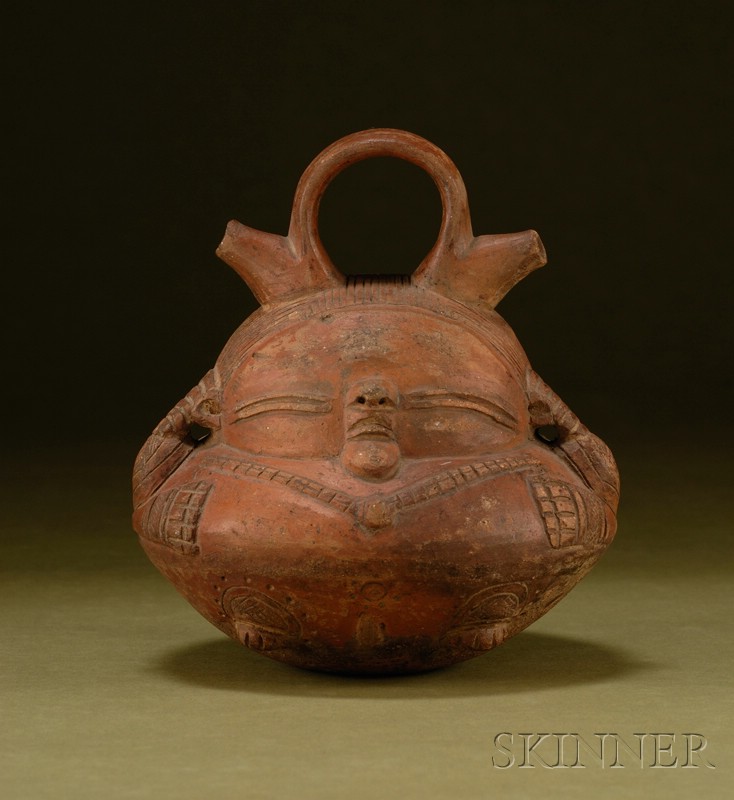 Appraisal: Pre-Columbian Pottery Figure Colombia Calima - A D orangeware depicting