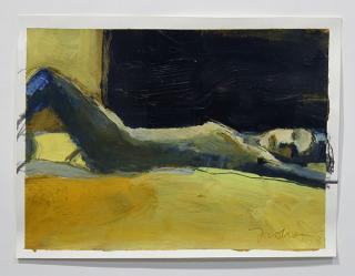 Appraisal: Painting Kim Frohsin Kim Frohsin American b Yellow Stretch acrylic